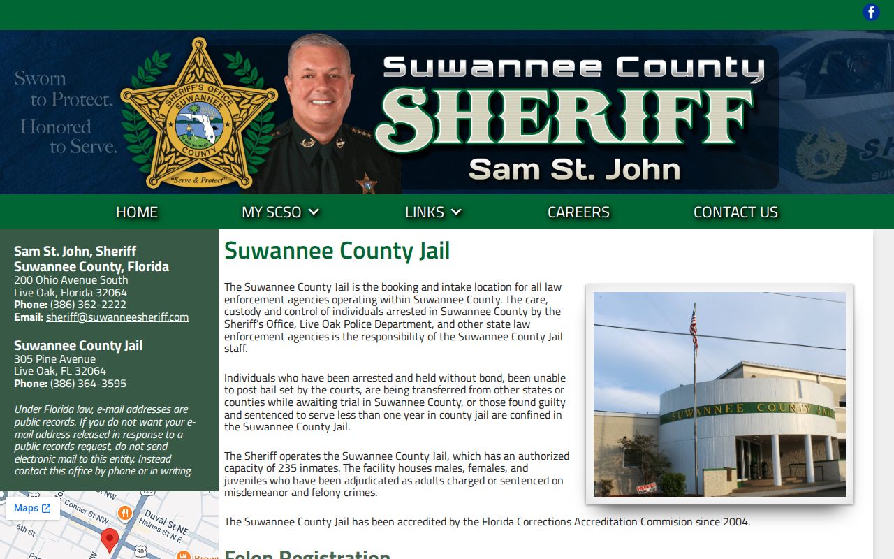 Suwannee County arrest search jail booking information