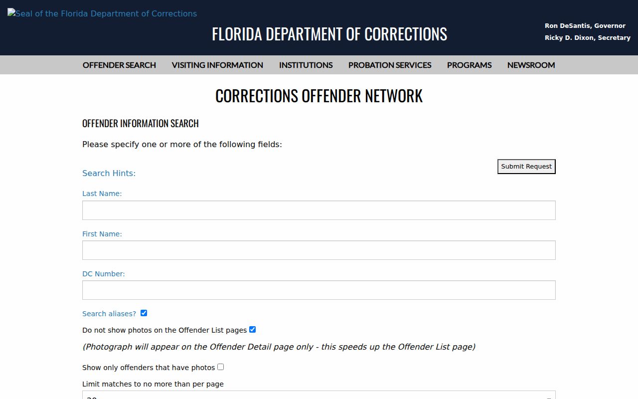 Suwannee County criminal history FDC offender search