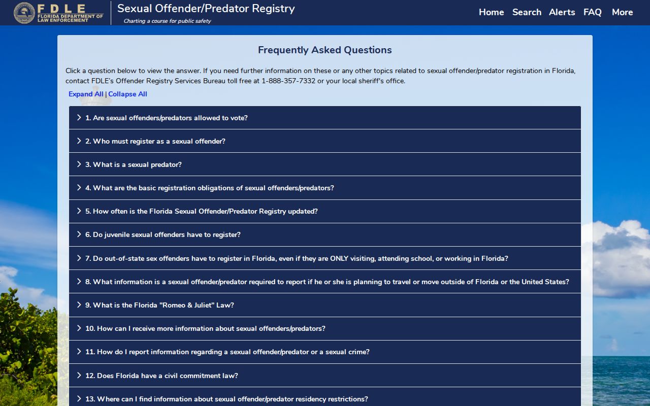 Suwannee County sex offender registry profile guidance